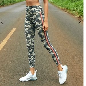 Spiritual Gangster Striped Camo High Waist Legging